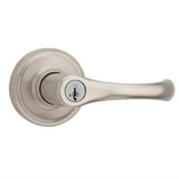 Weiser Lock 6 4/5 Inch Aspen Keyed Entry Door Lever Set Satin Nickel