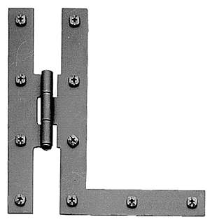 Acorn AH6BQ: 4 inch HL Hinge, 3/8 inch Offset Smooth Iron (Pair)