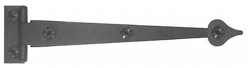 Acorn AIKBQ: 6.5 inch Heart Cabinet Strap Hinge, Offset (Pair) in Smooth Iron