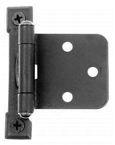 Acorn AJ4BQ: 2.63 inch Self-closing Cabinet Hinge, Flush (Pair) in Smooth Iron
