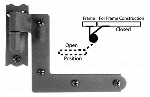 Acorn AK1BI: 5 inch New York Shutter Hinge (2 Pairs) in Smooth Iron