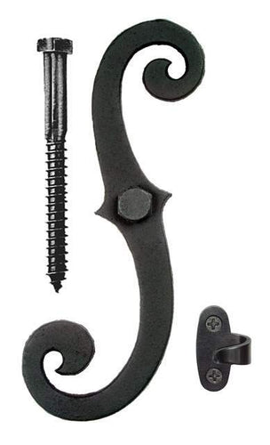 Acorn AK4BQ: 6.75 inch S Curve Shutter Dog for Wood (Pair) in Smooth Aluminum