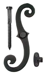 Acorn AK4BQ: 6.75 inch S Curve Shutter Dog for Wood (Pair) in Smooth Aluminum