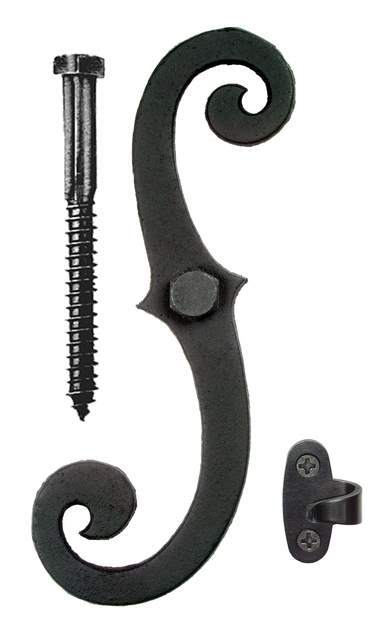 Acorn AK4BQ: 6.75 inch S Curve Shutter Dog for Wood (Pair) in Smooth Aluminum