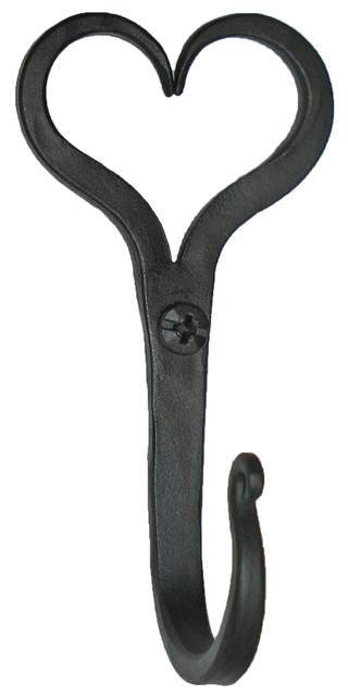 Acorn AMABP: 3.75 inch Colonial Split Heart Hook In Smooth Iron