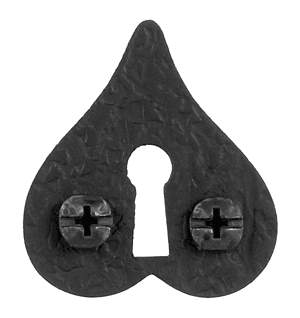 Acorn AMNBP: Heart Skeleton Key Hole Plate in Smooth Iron