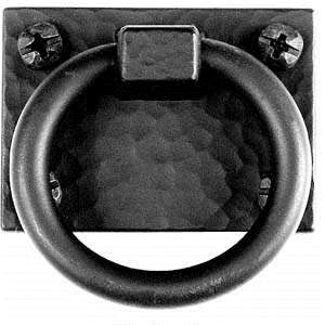 Acorn APABP: 2 inch Cabinet Ring Pull w/Square Backplate in Smooth Iron