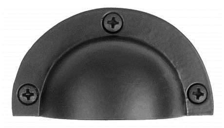Acorn APTBP: 2.63 x 1.5 inch Cabinet Bin Pull in Smooth Black Iron