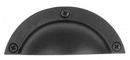 Acorn APUBP: 3.5 x 1.5 inch Cabinet Bin Pull in Smooth Black Iron