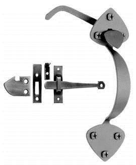 Acorn AT1BR: 7.75 inch Rim Latch, Passage Set in Smooth Iron