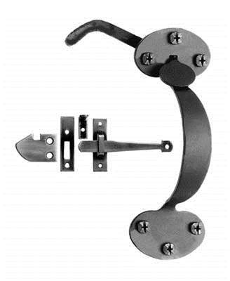 Acorn AT3BR: 6.75 inch Rim Latch, Passage Set in Smooth Iron