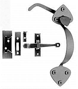 Acorn AT4BR: 7.75 inch Rim Latch, Closet Set in Smooth Iron