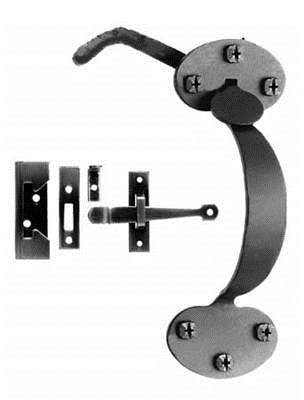 Acorn AT6BR: 6.75 inch Rim Latch, Closet Set in Smooth Iron