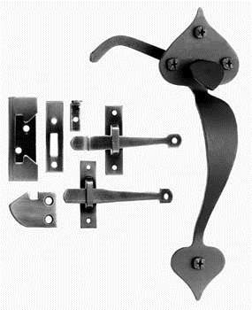 Acorn AT8BR: 8.5 inch Rim Latch, Combo Set in Smooth Iron