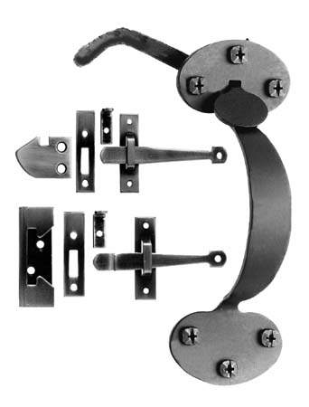 Acorn AT9BR: 6.75 inch Rim Latch, Combo Set in Smooth Iron