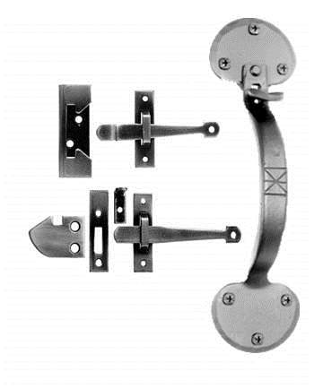 Acorn ATXBI: 10 inch Rim Latch Set in Smooth Iron