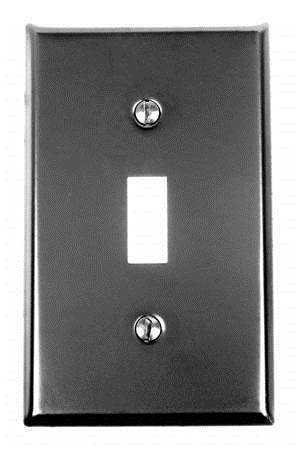 Acorn AW1BP: 4.5 inch Single Toggle Switch Plate in Smooth Iron