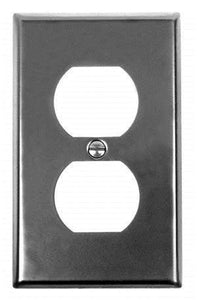 Acorn AW5BP: 4.5 inch Duplex Receptacle Wall Plate in Smooth Iron