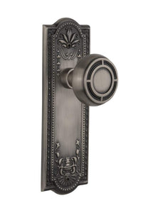Nostalgic Passage Knob Meadows Plate with Mission Knob Antique Pewter
