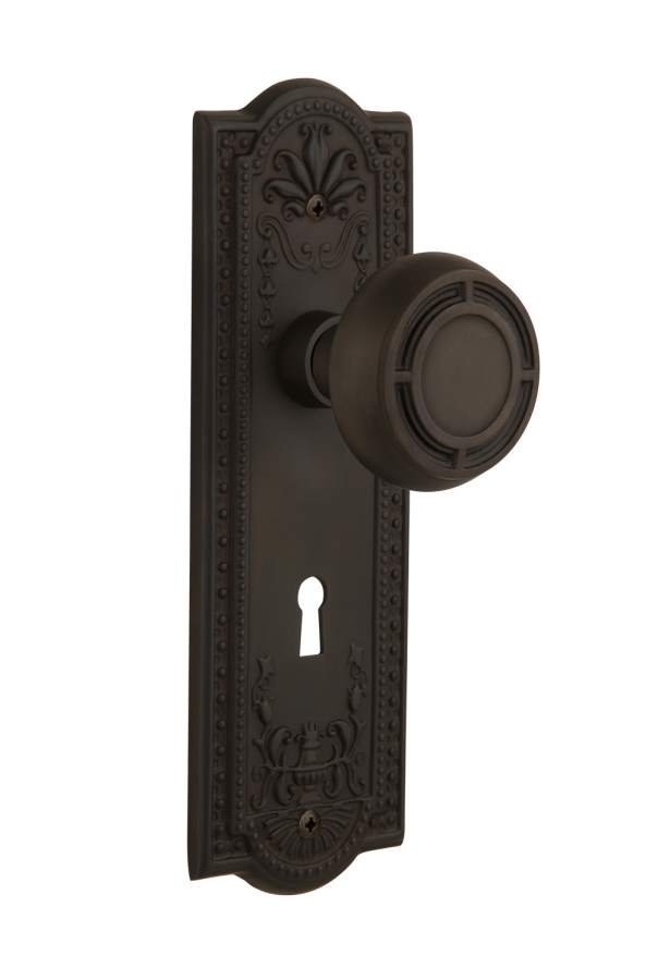 Nostalgic Passage Knob Meadows Plate w/ Mission Knob Oil-Rubbed Bronze