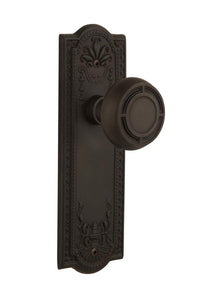 Nostalgic Passage Knob Meadows Plate with Mission Knob Oil-Rubbed Bronze