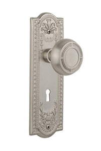 Nostalgic Passage Knob Meadows Plate w/ Mission Knob Satin Nickel