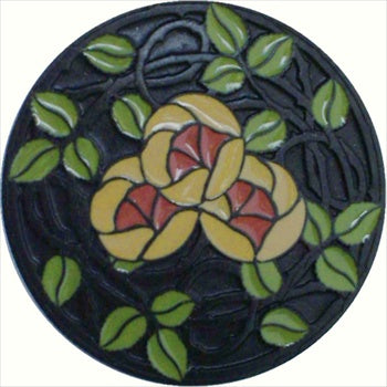 Notting Hill Delaney'S Rose/Yellow Coral Flower Knob Dark Brass