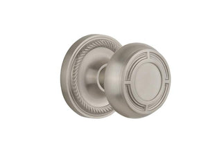 Nostalgic Passage Knob Rope Rosette with Mission Knob Satin Nickel