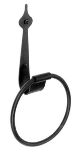 Acorn AB5BP: 6 inch Spear Design Towel Ring in Smooth Iron
