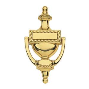 Acorn 2140/1-OLV: Georgian 7.69 inch Large Door Knocker Polished Brass