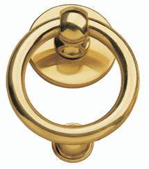 Acorn 2155-OLV: Anello 4.33 inch Ring Door Knocker in Polished Brass