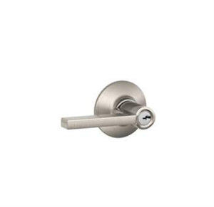 Schlage F80LAT619 Latitude Storeroom Door Lever Set in Satin Nickel